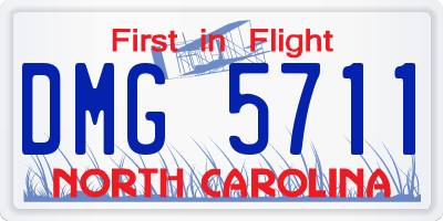 NC license plate DMG5711