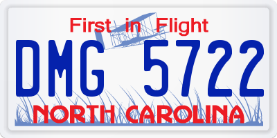 NC license plate DMG5722