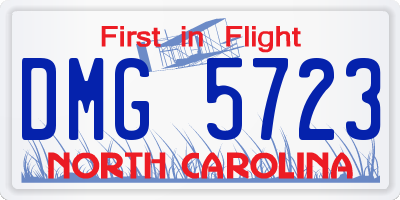 NC license plate DMG5723