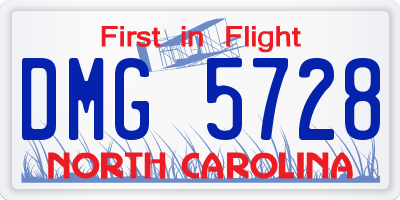 NC license plate DMG5728
