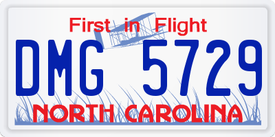 NC license plate DMG5729