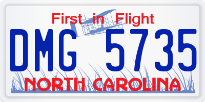 NC license plate DMG5735