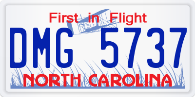 NC license plate DMG5737