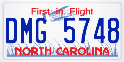 NC license plate DMG5748