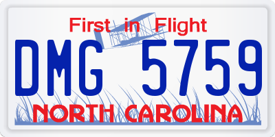 NC license plate DMG5759
