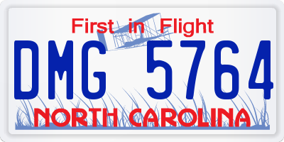 NC license plate DMG5764
