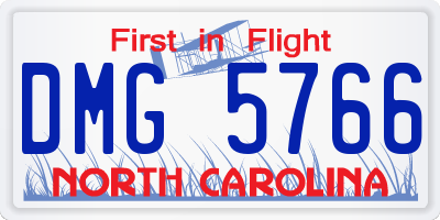 NC license plate DMG5766