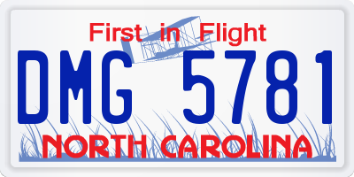 NC license plate DMG5781