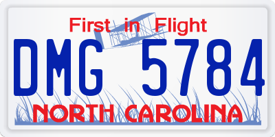 NC license plate DMG5784