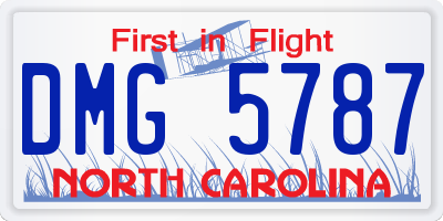 NC license plate DMG5787
