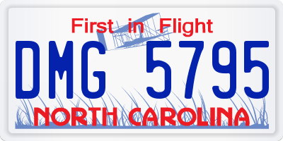 NC license plate DMG5795