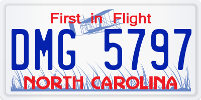 NC license plate DMG5797