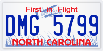 NC license plate DMG5799