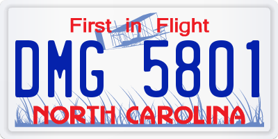 NC license plate DMG5801