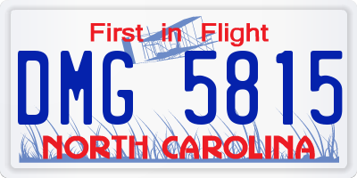 NC license plate DMG5815