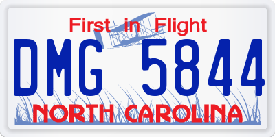 NC license plate DMG5844