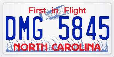 NC license plate DMG5845