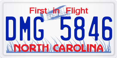 NC license plate DMG5846