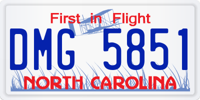 NC license plate DMG5851