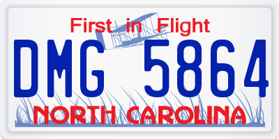 NC license plate DMG5864