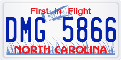 NC license plate DMG5866