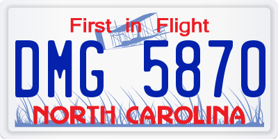 NC license plate DMG5870