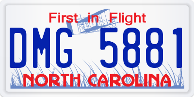 NC license plate DMG5881