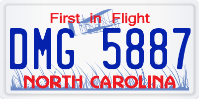 NC license plate DMG5887