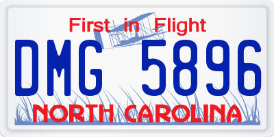 NC license plate DMG5896