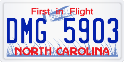 NC license plate DMG5903