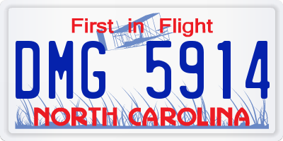 NC license plate DMG5914