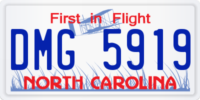 NC license plate DMG5919