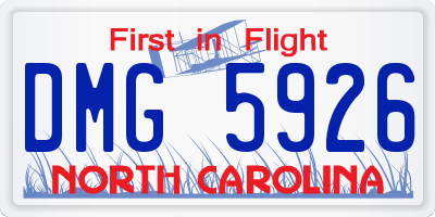 NC license plate DMG5926