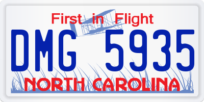 NC license plate DMG5935