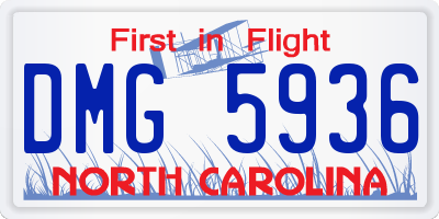 NC license plate DMG5936