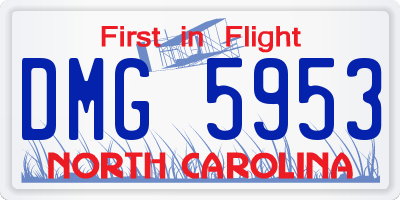 NC license plate DMG5953