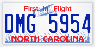 NC license plate DMG5954
