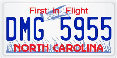 NC license plate DMG5955