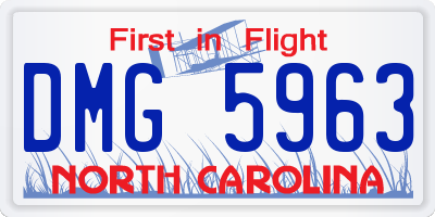 NC license plate DMG5963