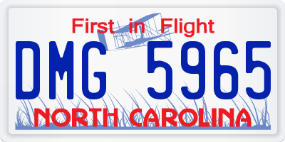 NC license plate DMG5965