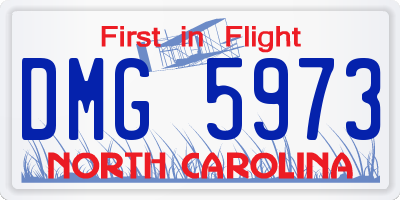 NC license plate DMG5973
