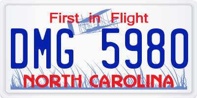 NC license plate DMG5980