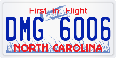 NC license plate DMG6006