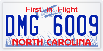NC license plate DMG6009