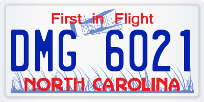 NC license plate DMG6021
