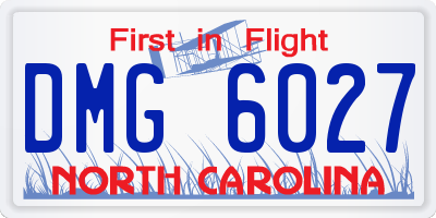 NC license plate DMG6027