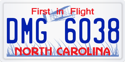 NC license plate DMG6038