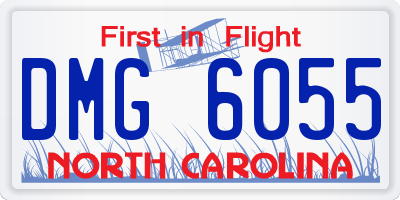 NC license plate DMG6055