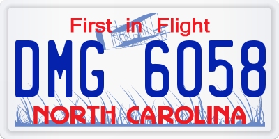 NC license plate DMG6058