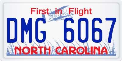 NC license plate DMG6067